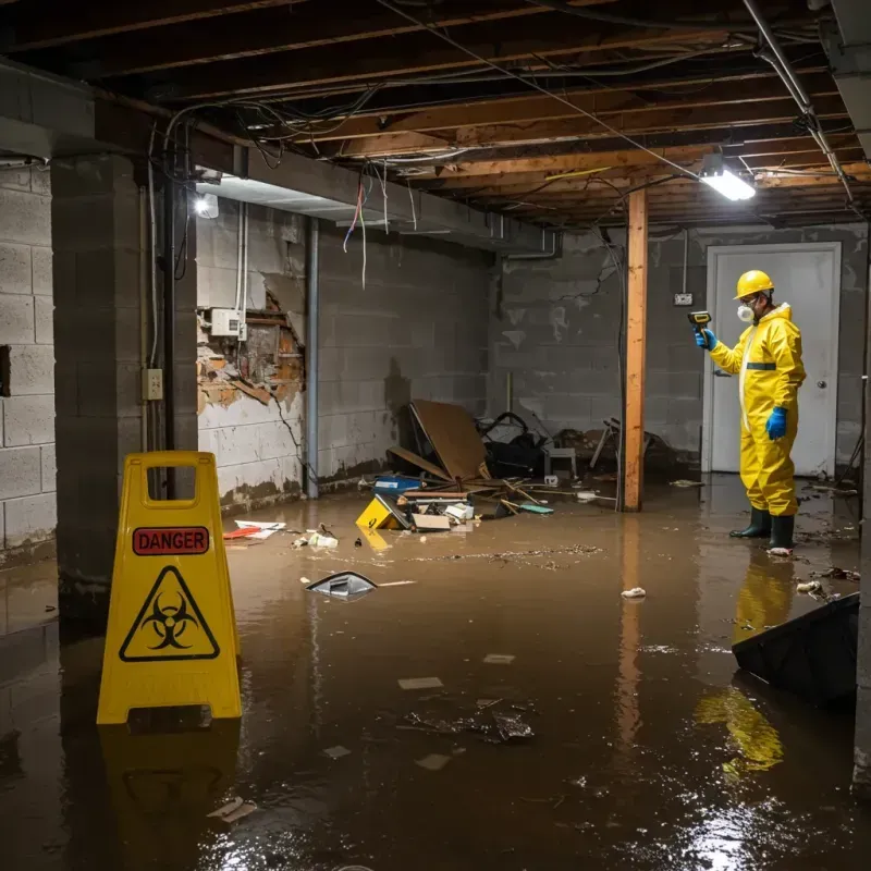 Flooded Basement Electrical Hazard in Cotton County, OK Property