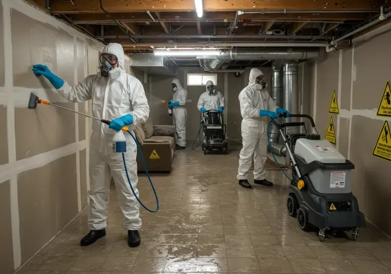 Basement Moisture Removal and Structural Drying process in Cotton County, OK